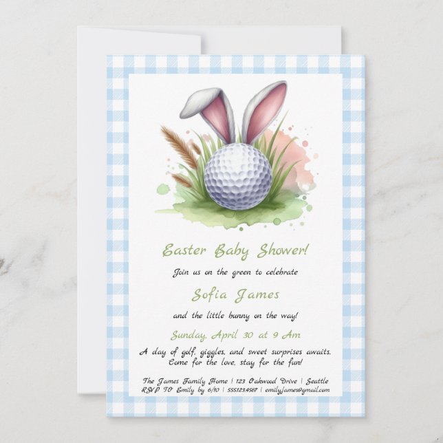 Invitation Baby shower de Pâques (Devant)
