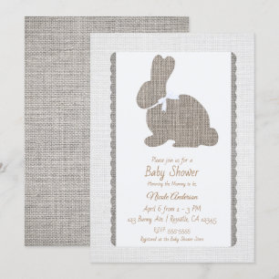 Invitation Baby shower de Pâques de Bunny rustique