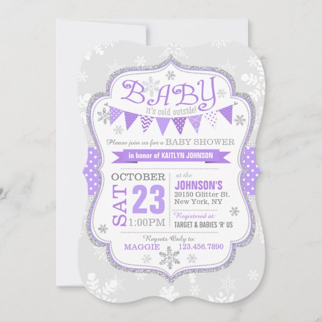 Invitation Baby shower de Parties scintillant de f (Devant)