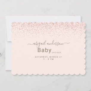 Invitation Baby shower de Parties scintillant de glam blush e