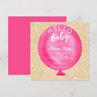 Baby shower de parties scintillant d'or rose néon