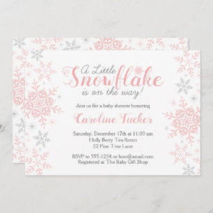Invitation Baby shower de Parties scintillant en argent rose