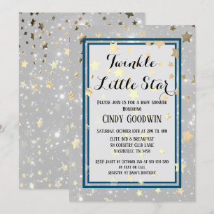 Invitation Baby shower de Parties scintillant en or Twinkle L