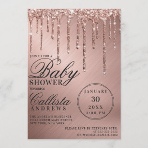 Invitation Baby shower de Parties scintillant métalliques Gla