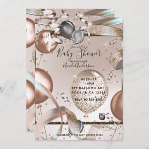 Invitation Baby shower de Parties scintillant rose Gold Rose
