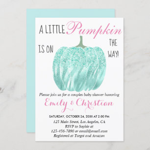 Invitation Baby shower de Parties scintillant Turquoise Aqua 