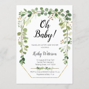 Invitation Baby shower de parties scintillantes d'or de