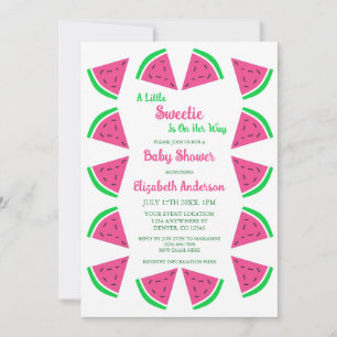Invitation Baby shower de pastèque doux