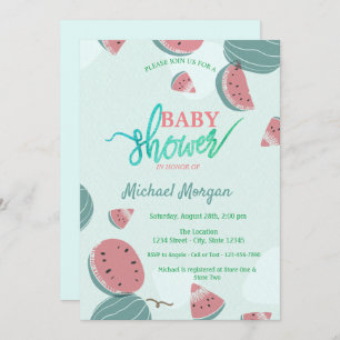 Invitation Baby shower de pastèque mignonne