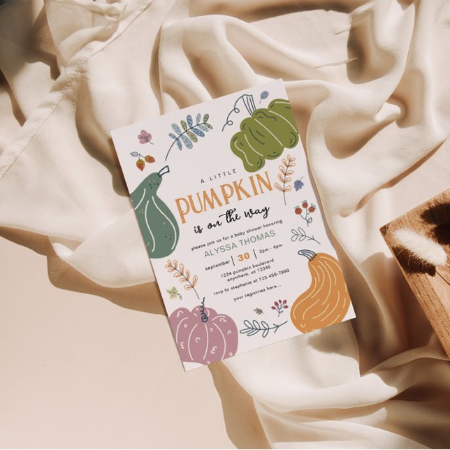 Invitation Baby shower de patchs Citrouille Automne (Créateur téléchargé)