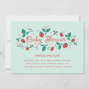 Invitation Baby shower de patchs fraises