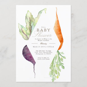 Invitation Baby shower de patchs Whimsical Veggie   Beet & Ca