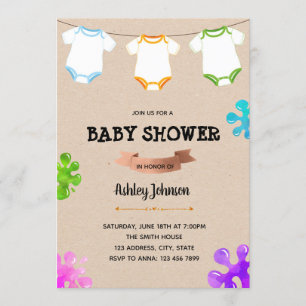 Invitation Baby shower de peinture sur place
