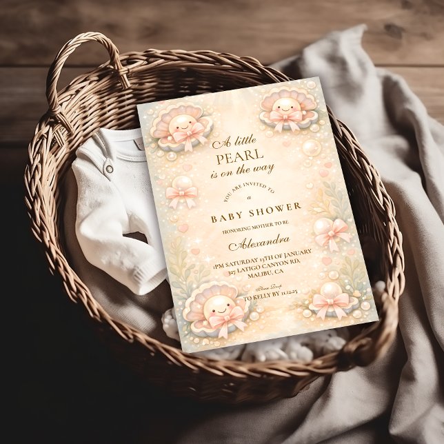 Invitation Baby-Shower de Perle Côtière Fantaisiste (Créateur téléchargé)