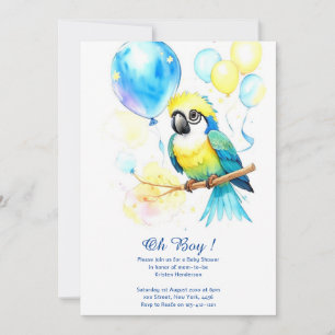 Invitation Baby shower de perroquet d'aquarelle
