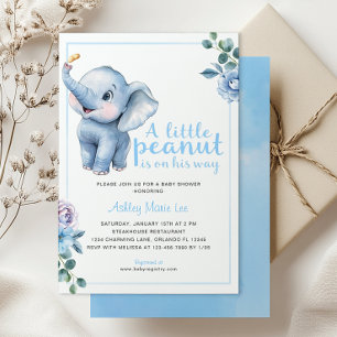 Invitation Baby shower de petit arachide à l'éléph