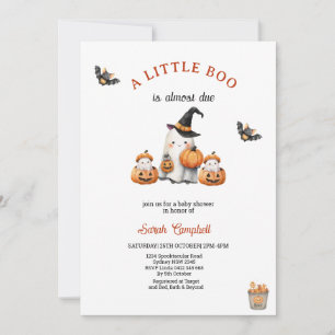 Invitation Baby shower de petit Boo Citrouille orange d'Hallo