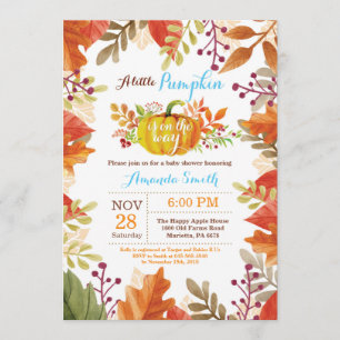 Invitation Baby shower de petit Citrouille Fall Bo