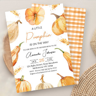 Invitation Baby shower de petit Citrouille rustique neutre pa