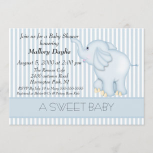 Invitation Baby shower de petit garçon bleu clair doux