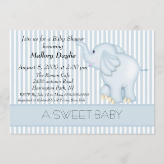 Invitation Baby shower de petit garçon bleu clair doux