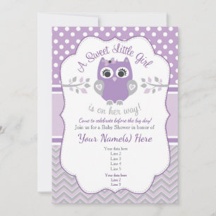 Invitation Baby shower de Petite Chouette Gris Vio