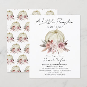 Invitation Baby shower de petite fille Citrouille