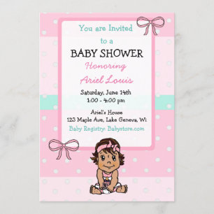 Invitation Baby shower de petite fille hispanique à main levé
