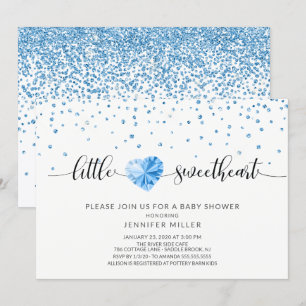Invitation Baby shower de petits coeurs amoureux