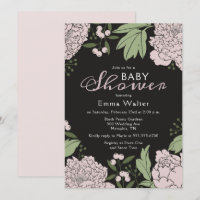 Baby shower de pignons noirs et roses