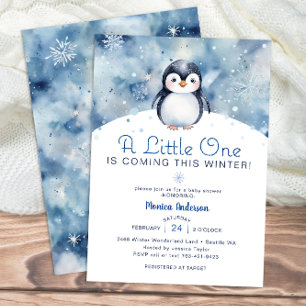 Invitation Baby shower de pingouin adorable