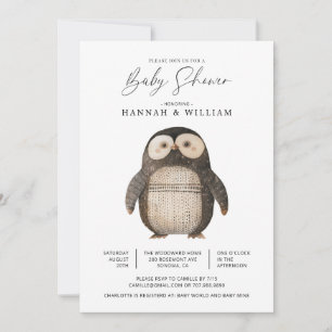 Invitation Baby shower de pingouin mignon