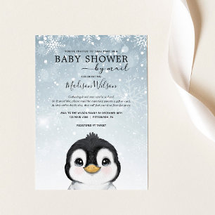 Invitation Baby shower de pingouin pour bébé hivernal adorabl