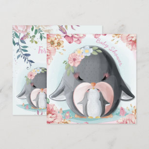 Invitation Baby shower de pingouins