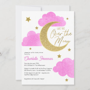 Invitation Baby shower de Pink Moon & Stars