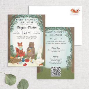Invitation Baby shower de pique-nique Woodland Brunch Invitat