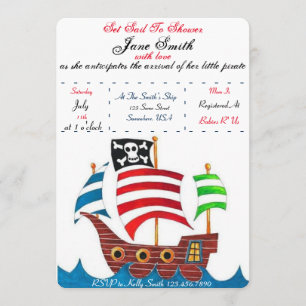 Invitation Baby shower de pirate