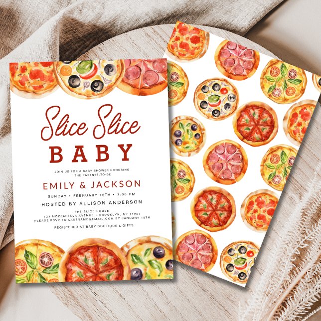 Invitation Baby shower de pizza pour bébé Slice Slice (Créateur téléchargé)