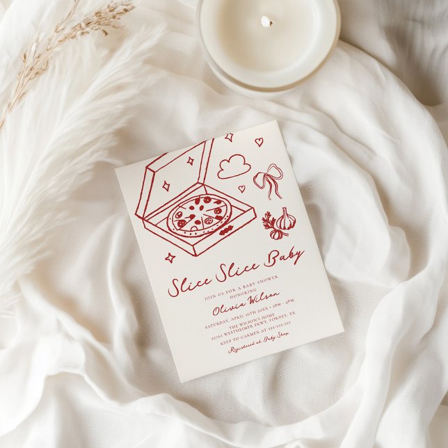Invitation Baby shower de pizza pour bébés Slice Slice (Créateur téléchargé)