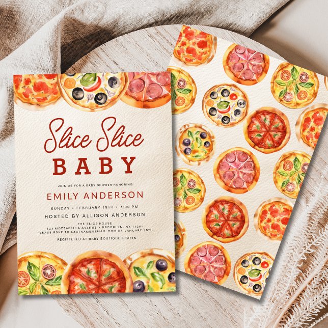 Invitation Baby shower de pizza pour bébés Slice Slice (Créateur téléchargé)