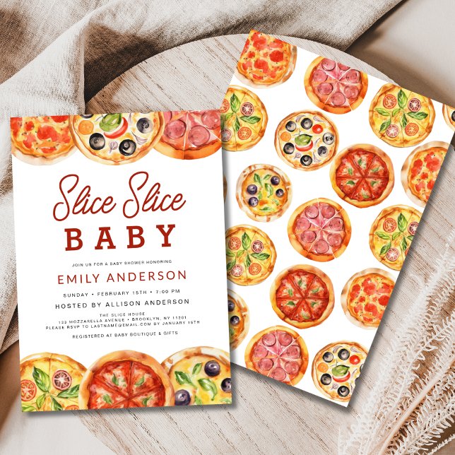 Invitation Baby shower de pizza pour bébés Slice Slice (Créateur téléchargé)
