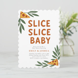 Invitation Baby shower de pizza pour bébés Slice Slice