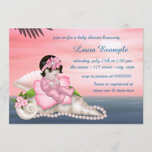 Invitation Baby shower de plage de Seashell