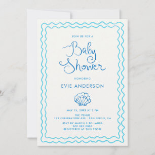 Invitation Baby shower De Plage Levé À La Main