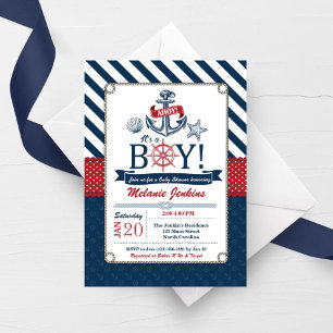 Invitation Baby shower de plage nautique