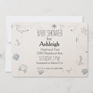 Invitation Baby shower De Plage Nautique