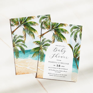Invitation Baby shower de plage tropical