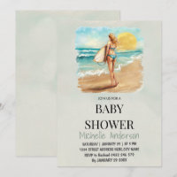 Baby shower de plage tropicale branchée