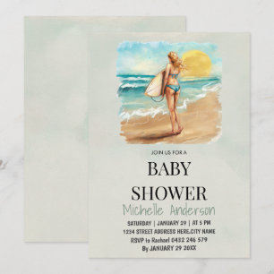 Invitation Baby shower de plage tropicale branchée