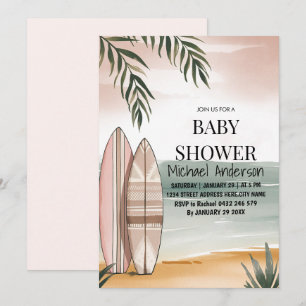 Invitation Baby shower de plage tropicale branchée